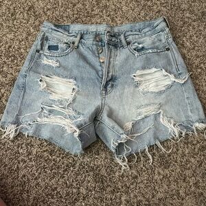 distressed american eagle jean shorts